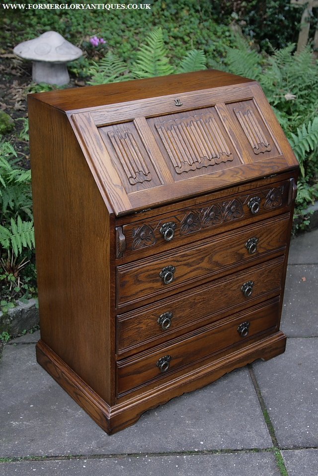 Image 19 of OLD CHARM WRITING TABLE BUREAU COMPUTER OFFICE DESK