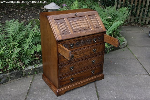 Image 25 of OLD CHARM WRITING TABLE BUREAU COMPUTER OFFICE DESK