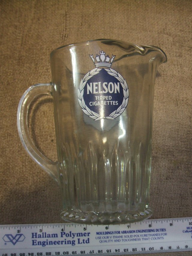 Preview of the first image of BREWERIANA - NELSON TIPPED CIGARETTES WATER JUG 1960'S.