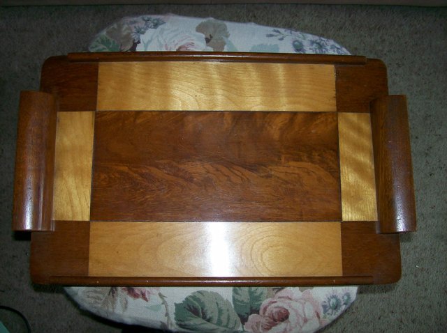 Preview of the first image of Ornamental Wooden Marquetry type tray.