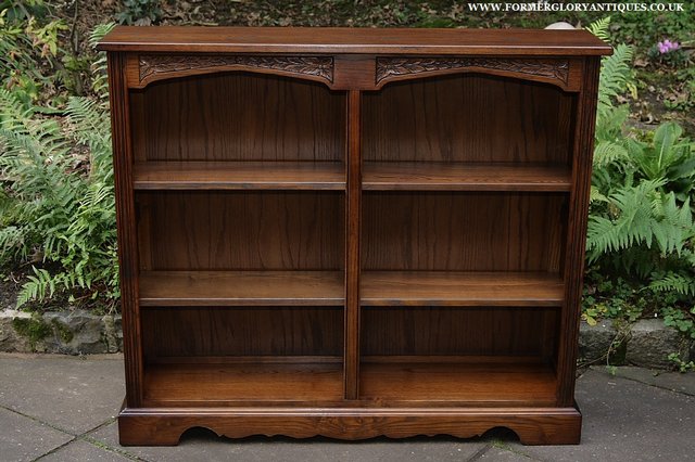 Image 2 of OLD CHARM LIGHT OAK BOOKCASE WALL OFFICE BOOK SHELVES
