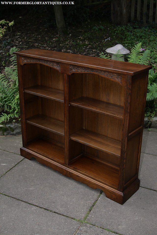 Image 6 of OLD CHARM LIGHT OAK BOOKCASE WALL OFFICE BOOK SHELVES