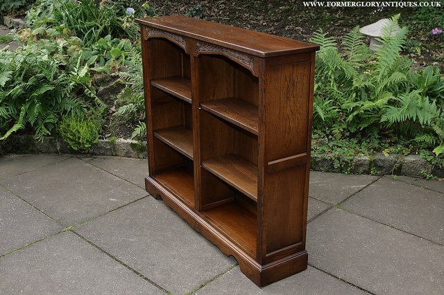 Image 10 of OLD CHARM LIGHT OAK BOOKCASE WALL OFFICE BOOK SHELVES