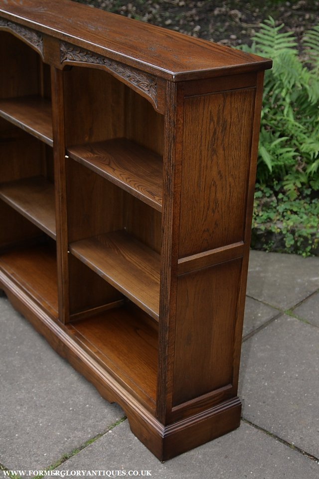 Image 12 of OLD CHARM LIGHT OAK BOOKCASE WALL OFFICE BOOK SHELVES