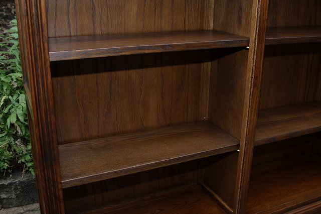 Image 16 of OLD CHARM LIGHT OAK BOOKCASE WALL OFFICE BOOK SHELVES