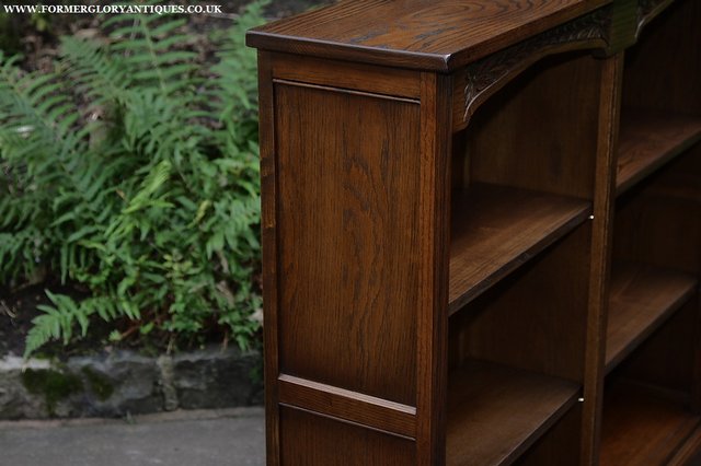 Image 17 of OLD CHARM LIGHT OAK BOOKCASE WALL OFFICE BOOK SHELVES