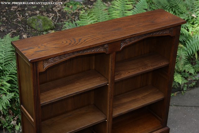 Image 18 of OLD CHARM LIGHT OAK BOOKCASE WALL OFFICE BOOK SHELVES