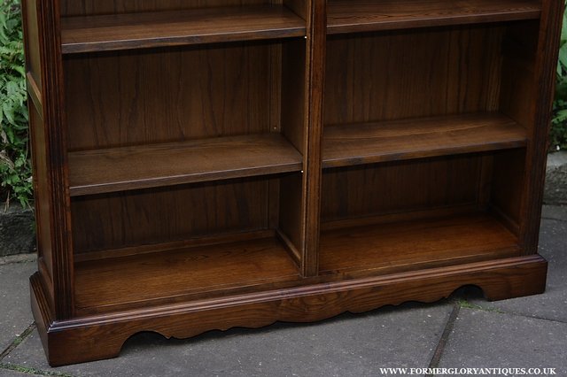 Image 20 of OLD CHARM LIGHT OAK BOOKCASE WALL OFFICE BOOK SHELVES