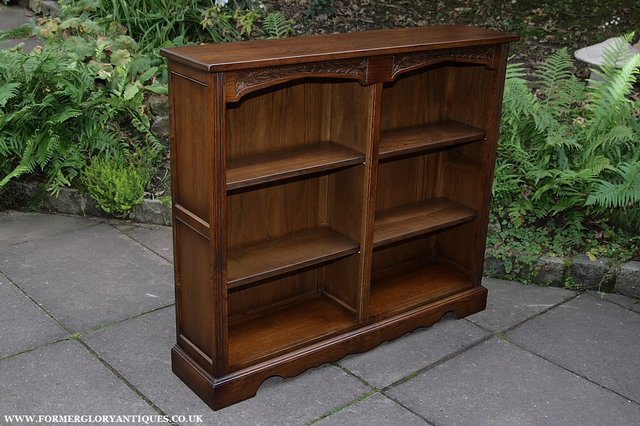 Image 22 of OLD CHARM LIGHT OAK BOOKCASE WALL OFFICE BOOK SHELVES