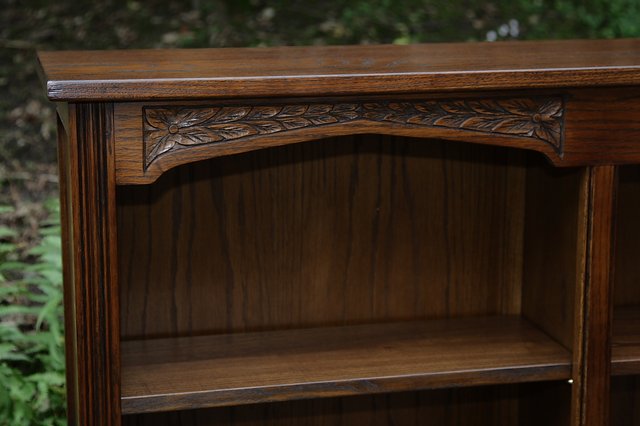 Image 25 of OLD CHARM LIGHT OAK BOOKCASE WALL OFFICE BOOK SHELVES