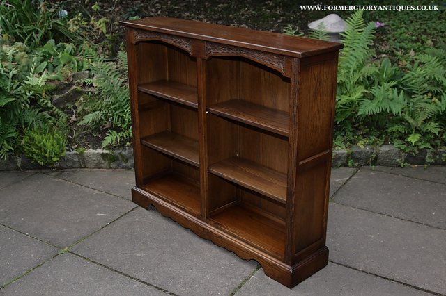 Image 27 of OLD CHARM LIGHT OAK BOOKCASE WALL OFFICE BOOK SHELVES