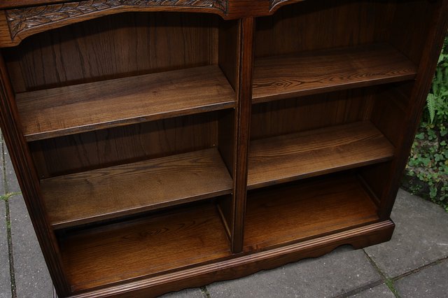Image 28 of OLD CHARM LIGHT OAK BOOKCASE WALL OFFICE BOOK SHELVES