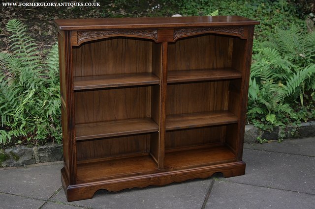 Image 29 of OLD CHARM LIGHT OAK BOOKCASE WALL OFFICE BOOK SHELVES