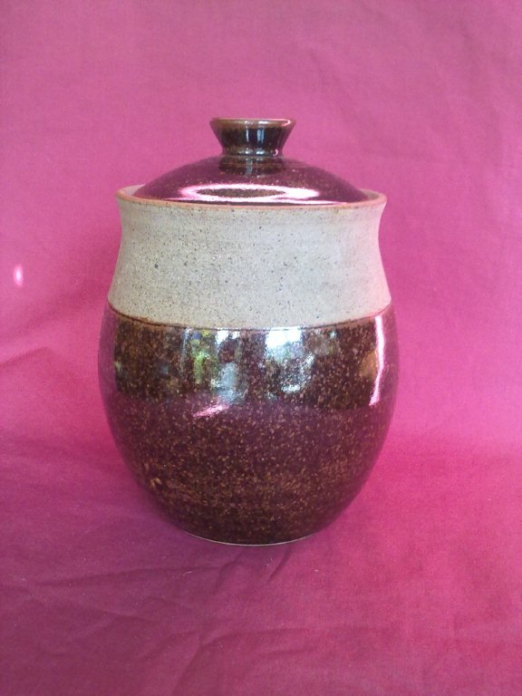 Preview of the first image of Studio pottery coffee jar.