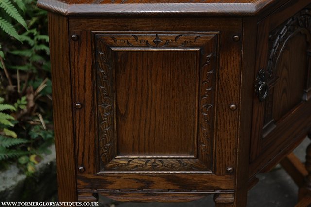 Image 5 of OLD CHARM OAK CABINET LAMP HALL TABLE CUPBOARD SIDEBOARD