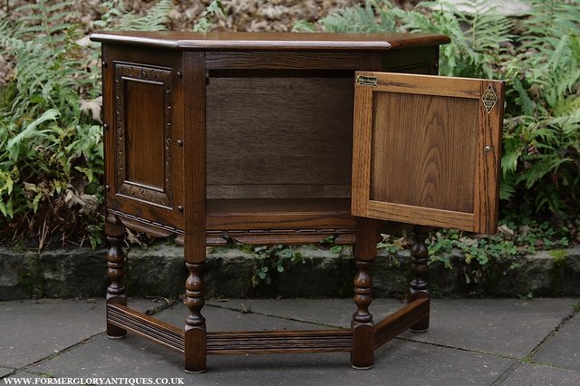 Image 6 of OLD CHARM OAK CABINET LAMP HALL TABLE CUPBOARD SIDEBOARD