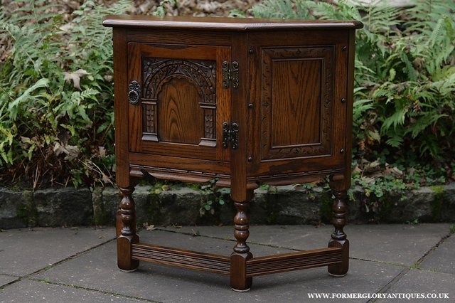 Image 10 of OLD CHARM OAK CABINET LAMP HALL TABLE CUPBOARD SIDEBOARD
