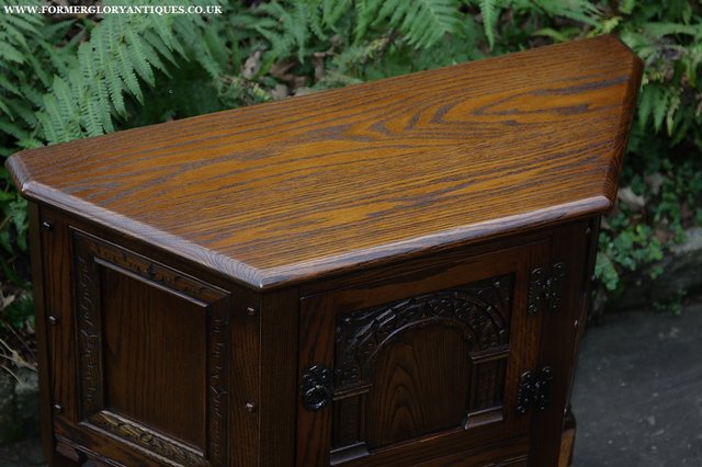 Image 12 of OLD CHARM OAK CABINET LAMP HALL TABLE CUPBOARD SIDEBOARD