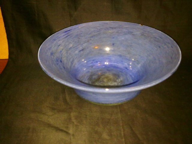 Preview of the first image of Handmade Glass bowl,light blue.