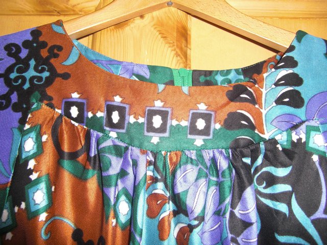 Preview of the first image of Retro Marie Moore Long Dress hand washable.