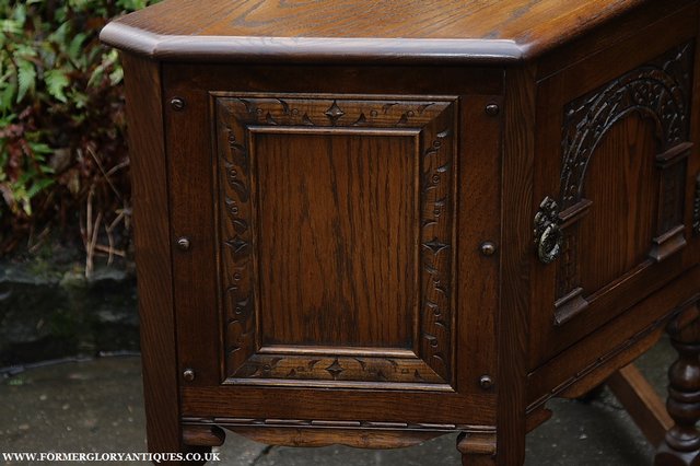 Image 20 of OLD CHARM OAK CABINET LAMP HALL TABLE CUPBOARD SIDEBOARD
