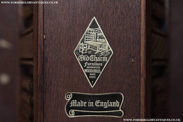 Image 3 of OLD CHARM TUDOR BROWN OAK MAGAZINE RACK COFFEE LAMP TABLE