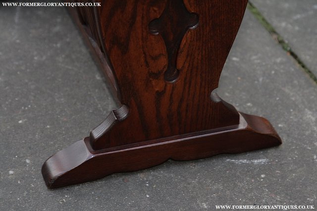 Image 16 of OLD CHARM TUDOR BROWN OAK MAGAZINE RACK COFFEE LAMP TABLE