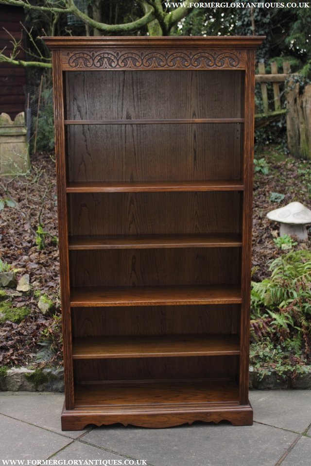 Preview of the first image of OLD CHARM LIGHT OAK BOOKCASE OFFICE BOOK SHELVES CABINET.
