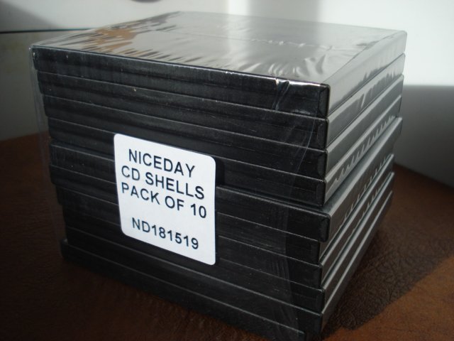 Preview of the first image of NEW NICEDAY CD SHELLS PACK OF 10 FOR CD / DVD STORAGE.