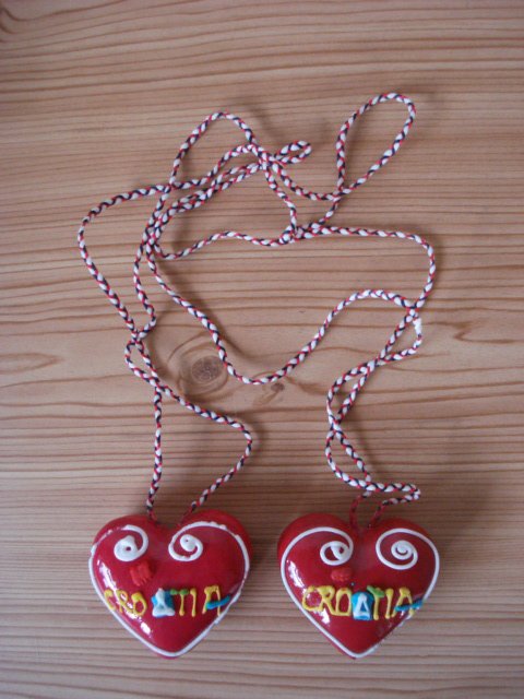 Preview of the first image of NEW 2 CROATIAN FRIENDSHIP HAND-CRAFTED HEARTSHAPED NECKLACES.