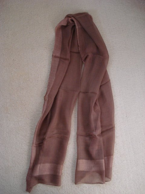 Preview of the first image of NEW FASHIONABLE LONG LIGHT BROWN/FAWN INDIAN SCARF.
