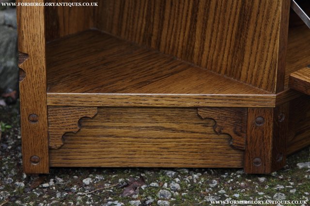 Image 7 of OLD MILL CHARM OAK CORNER TV CABINET SHELVES TABLE STAND