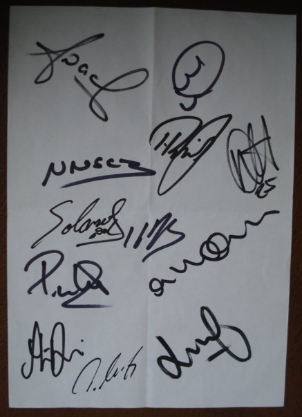 Preview of the first image of A4 COPY OF 12 x AUTOGRAPHS OF ASTON VILLA FOOTBALL TEAM 2005.