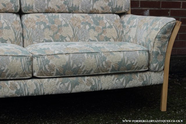 Image 13 of ERCOL LIGHT ELM CLEAR ORIEL THREE SEATER SETTEE SOFA COUCH