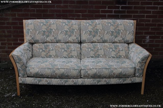 Image 19 of ERCOL LIGHT ELM CLEAR ORIEL THREE SEATER SETTEE SOFA COUCH