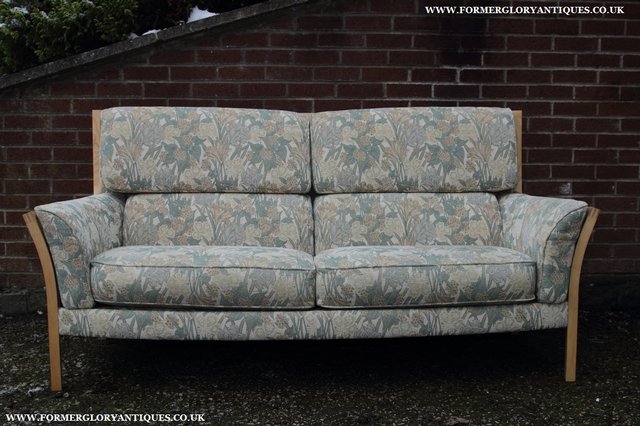 Image 28 of ERCOL LIGHT ELM CLEAR ORIEL THREE SEATER SETTEE SOFA COUCH