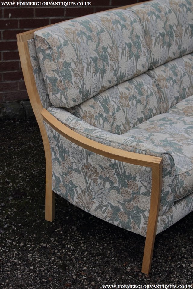 Image 30 of ERCOL LIGHT ELM CLEAR ORIEL THREE SEATER SETTEE SOFA COUCH