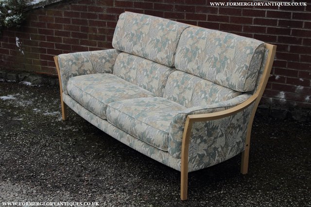 Image 40 of ERCOL LIGHT ELM CLEAR ORIEL THREE SEATER SETTEE SOFA COUCH