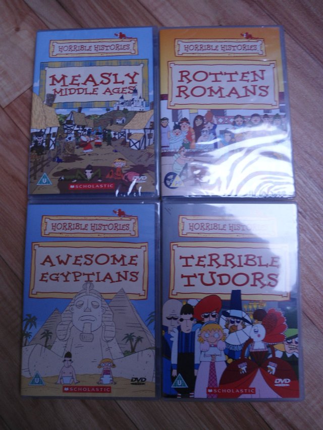 Preview of the first image of 4 DVD's of Horrible Histories Cartoon -Brand New.
