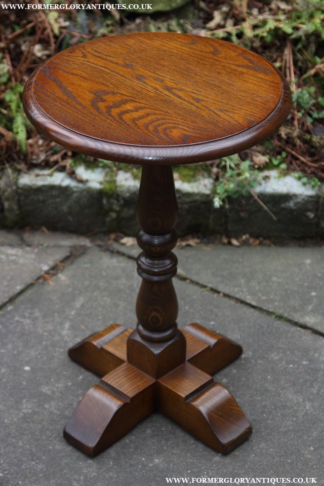 Image 2 of OLD CHARM LIGHT OAK LAMP COFFEE WINE TABLE STAND