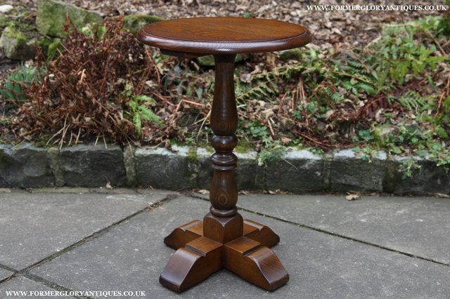 Image 6 of OLD CHARM LIGHT OAK LAMP COFFEE WINE TABLE STAND