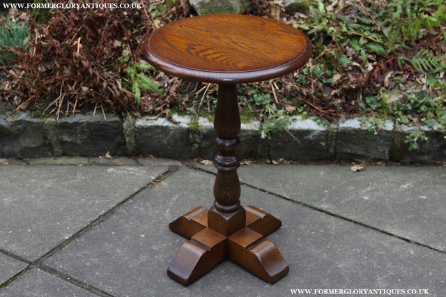 Image 7 of OLD CHARM LIGHT OAK LAMP COFFEE WINE TABLE STAND