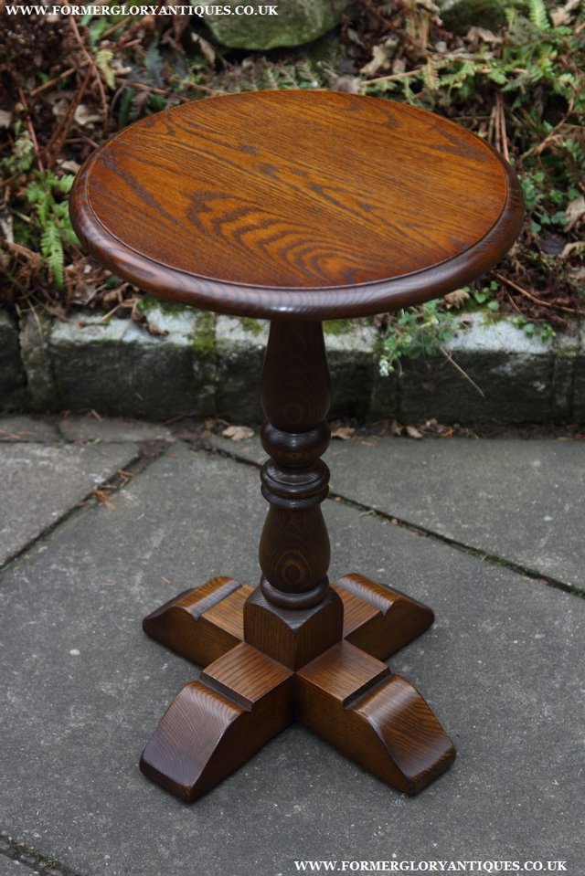 Image 11 of OLD CHARM LIGHT OAK LAMP COFFEE WINE TABLE STAND