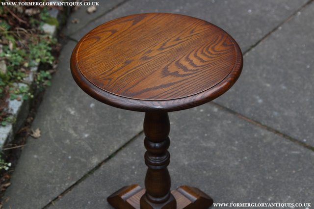 Image 12 of OLD CHARM LIGHT OAK LAMP COFFEE WINE TABLE STAND