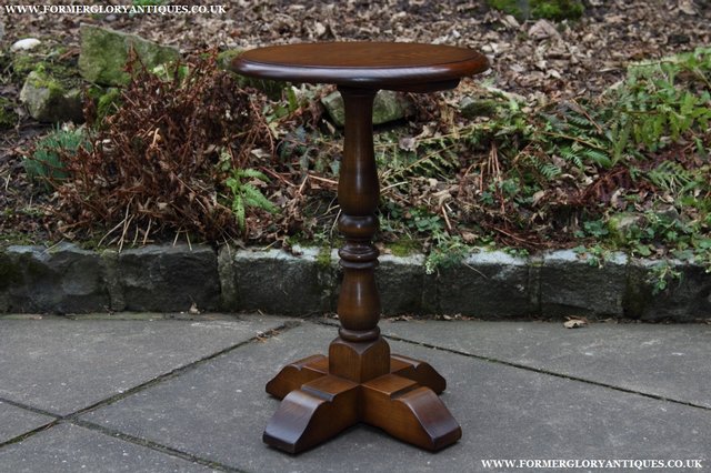 Image 13 of OLD CHARM LIGHT OAK LAMP COFFEE WINE TABLE STAND