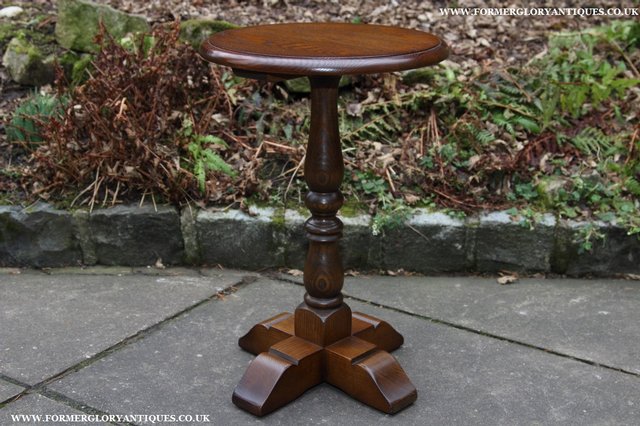 Image 20 of OLD CHARM LIGHT OAK LAMP COFFEE WINE TABLE STAND