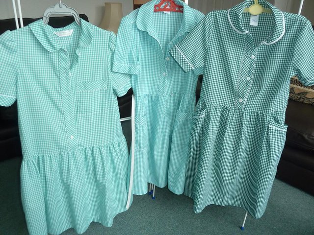 Preview of the first image of GREEN/WHITE SCHOOL DRESSES (3).