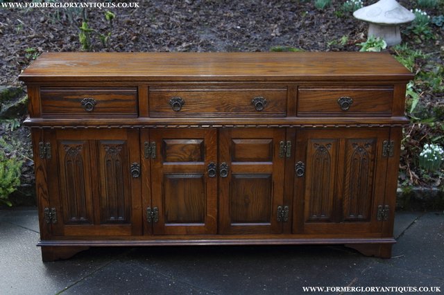 Preview of the first image of OLD CHARM LIGHT OAK DRESSER BASE SIDEBOARD CABINET CUPBOARD..
