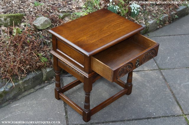 Image 4 of OLD CHARM LIGHT OAK COFFEE LAMP SIDE END HALL BEDSIDE TABLE