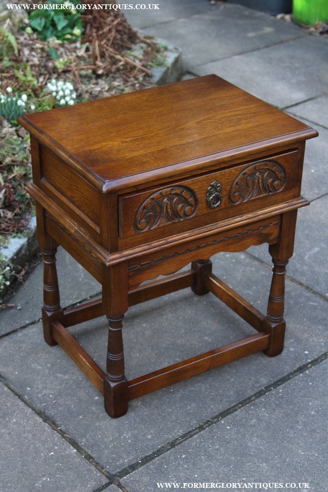 Image 7 of OLD CHARM LIGHT OAK COFFEE LAMP SIDE END HALL BEDSIDE TABLE
